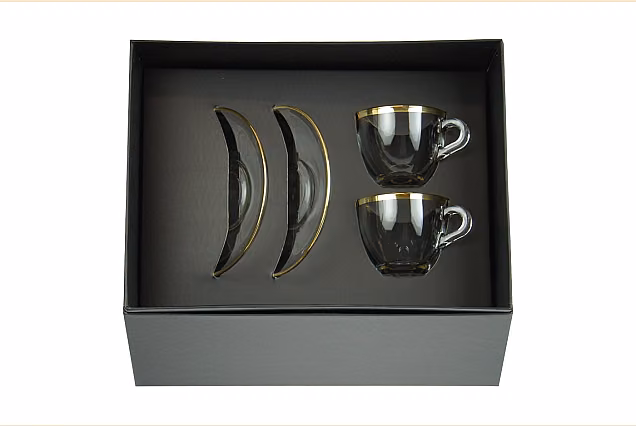 Faro Gold-FO-2 szt filiżanki do espresso ze spodkiem