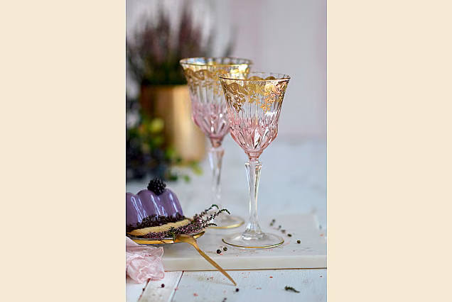 Spring-SC-eleganckie kieliszki do wina 220ml ze złotem