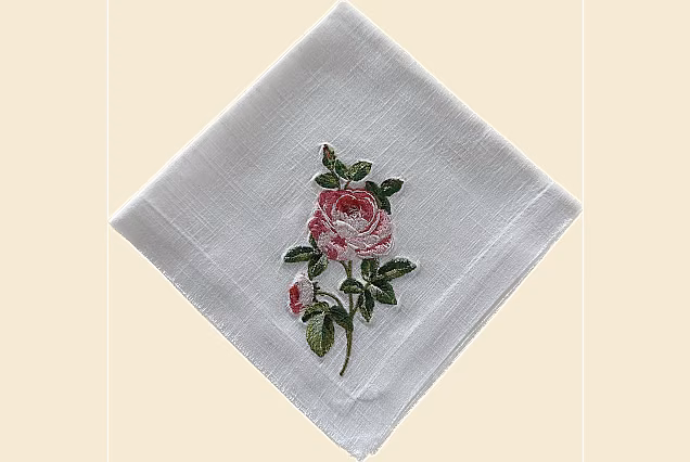 Serwetka haftowana-Pink Rose