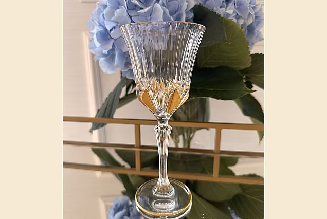 Marigold-MG-piekne kieliszki do wody 280ml ze złotym zdobieniem