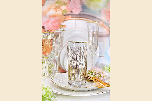 Bloom Gold-BGD- eleganckie szklanki do drinków ze złotem 6szt