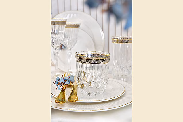 Eleganckie szklanki do whisky zdobione Sofia Crystal-SCE