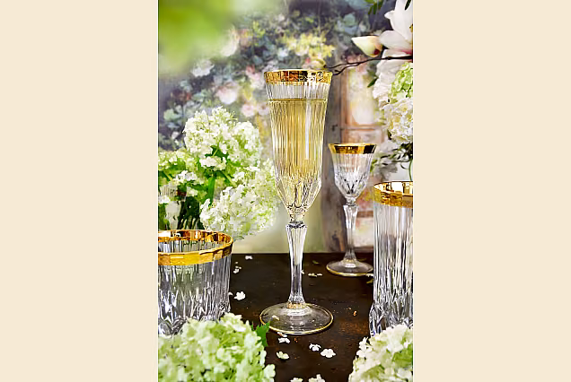 Eleganckie kieliszki do szampana 180ml zdobione IRYS