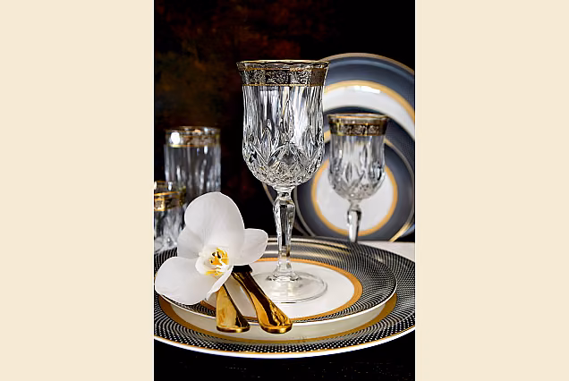 Zestaw 2 szt do wina 230ml dekorowane Opera Platin
